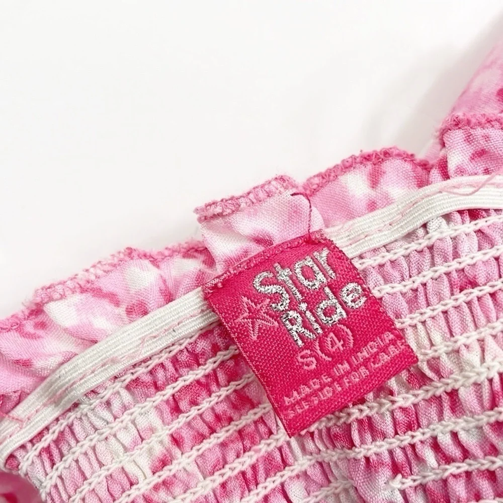 Star Ride little girls pink tie dye jumpsuit
